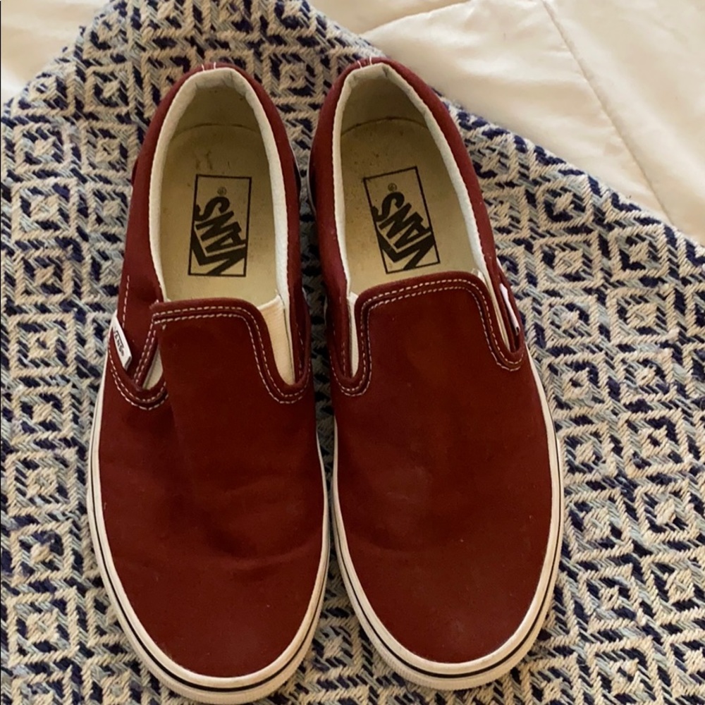 red slip on vans